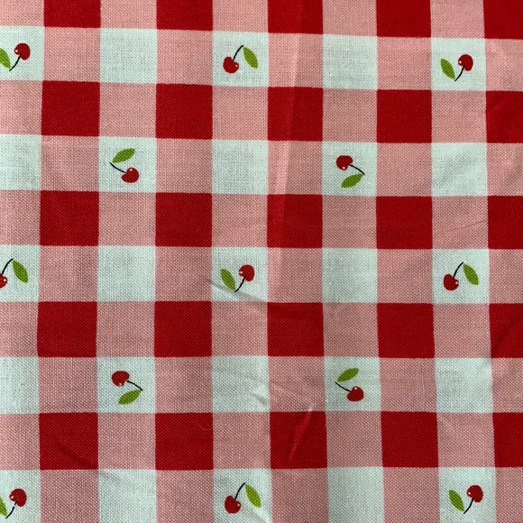 COPY - Gingham Cherry Quilt Fabric (1 yard) - Picture 1 of 4